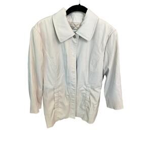 Calvin Klein Women's cream khaki short Trench Coat Size Medium